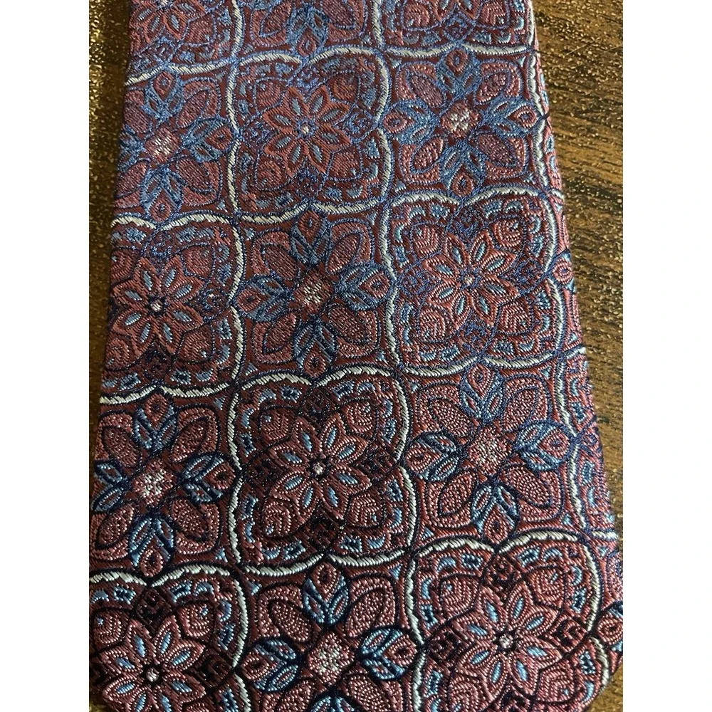 Men's Pronto Uomo Pink Floeral‎ Necktie 100% Silk